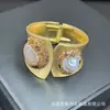 Pulseira Ajustável com Pedra Natural de Formato Irregular Fosca, com Pedras Brutas Incrustadas, Joia de Alto Padrão, Estilo Personalizado Transfronteiriço Europeu e Americano, Fornecimento