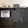 Xianao 2023 Ropa de invierno para niños y niñas, camisa de fondo, estilo coreano, versátil, cuello alto medio, suéter grueso para niños