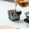 Xícara de Chá com Cabo de Cerâmica Nova Yiyan Zen Lótus de Tinta Pintado à Mão Xícara de Mestre Xícara para Degustação de Chá Feita à Mão Conjunto de Chá Kung Fu Xícara de Chá