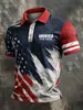 Polo Masculino de Lapela Novo de Verão com Estampa Digital 3D de Manga Curta 2026 Polo Transfronteiriço Estação Independente da Amazon