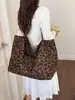 Bolso Tote Vintage Estampado de Leopardo para Mujer 2026 Nuevo Gran Capacidad Bolso de Viaje Estilo Coreano Casual Hombro Axila Bolso de Compras