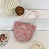 58157 Bolso Pequeño de Hombro Floral para Mujer Bolso Cubo Bolso Tote Bolso de Mano para el Trabajo Bolso de Lona Portátil para Artículos Varios