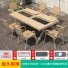 Mesa de Barbacoa del Patio Familiar Moe, Mesas y Sillas de Plástico y Madera para Jardín al Aire Libre, Parrilla de Carbón y Eléctrica Comercial para Exteriores, Ocio al Aire Libre de Madera Maciza
