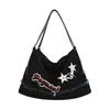 Bolsa feminina transfronteiriça, bolsa tote vintage de grande capacidade, bolsa de ombro feminina Henggeng com novo color block, bolsa versátil para o dia a dia para usar sob o braço