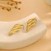 Pendientes de metal con diseño de mariposa y flor, estilo personalidad, Europa y Estados Unidos, para mujer, con sentido exagerado, textura plisada, joyería para orejas