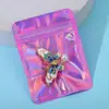 Saco plástico com fecho ziplock a laser colorido Saco de armazenamento para joias e brincos saco mágico translúcido Yin Yang saco de osso saco arco-íris