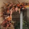 Cor de café de outono estilo retrô materiais florais materiais florais de casamento móveis macios atmosfera de outono adereços de casamento decorações flores artificiais