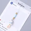 Llavero de cuentas producto terminado, colgante para correa de teléfono de gato de la suerte Daruma de cerámica, cordón colorido, duradero y resistente, decoración de regalo