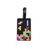 Etiqueta de equipaje de goma suave de PVC con diseño geométrico y creativo, con diseño de dibujos animados, para tarjeta de embarque, bolsa de equipaje, funda protectora de silicona