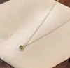 Colar Verde Oliva S925 Prata Esterlina Banhado a Ouro 18K para Mulheres, Estilo Japonês, Requintado, Simples, Versátil, Elegante, Corrente de Clavícula de Alta Qualidade