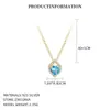 Suministro Exclusivo Transfronterizo de Collar con Colgante de Corazón de Zafiro Puro S925 para Mujer, Cadena de Clavícula Minimalista de Lujo Ligero Personalizable, Juego de Joyas Apilables