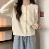 Nuevo Cárdigan de Punto con Cuello Redondo para Otoño e Invierno Abrigo Estilo Coreano para Mujer Ropa Estilo Pequeño Chanel Suave Elegante Corto Suéter Versátil