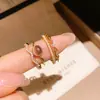 Anillo de Zirconia Chapado en Oro Real Ojo de Gato Perla Estilo Nicho de Gama Alta Melamina Anillo para Dedo Índice Joyería de Mano de Lujo Ligero para Mujer