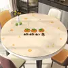El mantel redondo es impermeable, a prueba de aceite, resistente al calor y fácil de limpiar.. Es un posavasos redondo para mesa de comedor hecho de PVC con una textura similar a la piel, adecuado para uso doméstico y como mantel para mesas de centro de sala de estar.