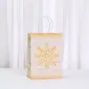 Sacola de Doces Sacola de Embalagem para Presente de Natal Estampa de Alce Sacola de Compras para Roupas Sacola de Papel Kraft com Hot Stamping Branco