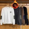 Suéter casual de inverno novo para homens, gola redonda, estilo coreano, caimento justo, estampado com letras, gola redonda, top moderno versátil