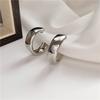 S925 agulha de prata europeu e americano personalidade minimalista brincos grandes brincos espelho de metal temperamento da moda brincos simples