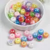 Dingyi 10mm Contas Arco-Íris Coloridas Galvanizadas com Listras Coloridas Contas de Resina com Furo Contas Soltas Contas Espaçadoras Pulseira DIY Acessórios de Joias