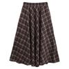 Falda Acampanada Grande a Cuadros Fei Yuan para Mujer Otoño Invierno Navidad Año Nuevo Roja Cintura Alta Combinable Cuadros Falda Línea A