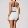 Conjunto Esportivo de Yoga e Corrida Feminino com Bojo, Colete Levanta Bumbum, Shorts de Yoga de Cintura Alta, Secagem Rápida, Respirável