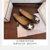 Bailarinas estilo francés con lazo en forma de estrella para mujer, 2026 nuevo otoño versátiles de punta redonda poco profundas con suela blanda