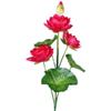Venta al por mayor de fábrica piscina de jardín para adoración de Buda estilo pastoral decoración del hogar tela de seda Flor falsa de Loto Durmiente rama alta loto artificial