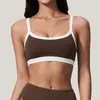 Sujetador deportivo europeo y americano transfronterizo, conjunto de yoga color block, camiseta sin mangas para correr y fitness al aire libre, top tipo sujetador sexy para mujer