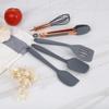 Mini Juego de Utensilios de Cocina de Silicona para Niños Cocina Real Cocineta Doméstica Olla Antiadherente Espátula de Silicona Colador Herramientas para Hornear