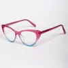 Gafas de Moda Ojo de Gato de Alta Gama Transfronterizas sin Graduación con Monturas de Metal Cp de Alta Calidad para Hombres y Mujeres, Gafas de Moda Europeas y Americanas
