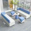 Canto Sofá Criativo Recepção de Escritório Área de Lounge Cabine Sofá de Negociação Mesa de Centro Simples Moderna