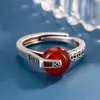 Anillo Colgante Anillo de Moneda Antigua de Cobre con Diseño de Estilo Antiguo, Simbolizando Buena Fortuna, Elegante Anillo de Estilo Chino para Mujeres, Símbolo de Dinero, Anillo para el Dedo Índice