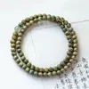 Pulseiras de Madeira de Sândalo Verde de Jade Hetian Naturais Atacado para Homens, Pulseiras de Contas de Oração Empilháveis de Camada Dupla para Mulheres