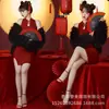 Estudio Fotográfico Nuevo Tema de Año Nuevo Traje Rojo Atmósfera Chica Dulce Interior Foto Fotografía Arte Foto Ropa