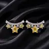 Xuping Joias Liga de Cobre Liga de Cobre Banho de Ouro Branco Brincos Design Versátil Leve Luxo para Mulheres Venda por Atacado