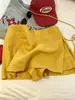 Falda de Lino Roja Retro para Mujer Verano Sentido del Diseño Nicho Cintura Alta Falda Línea A Talla Grande Casual Abertura Minifalda Pantalones