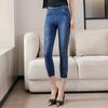 Leggings Estilo Jeans Imitação, Cintura Alta e Modeladoras, Novo Agasalho de Outono Feminino, Calças Cropped Justas de Tamanho Grande com Boca Pequena
