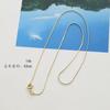 Corrente Fina Estreita Corrente Osso de Cobra Ouro 14K Banhado a Cobre Cor Dourada Colar Ajustável Versátil diy Acessórios de Joias Artesanais