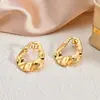 Brincos Geométricos Irregulares de Novo Produto Transfronteiriços, Aço Titânio Aço Inoxidável Banhado a Ouro 18K, Brincos Vintage, Joias Exclusivas de Alta Qualidade