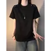 Camiseta de manga corta para hombre, marca de moda, corte holgado de verano, nuevo modelo 2026, tendencia de celebridad de internet, top estampado sencillo