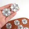 20 Piezas de Conectores de Flor de Plata del Tíbet, Piezas de Flor de Aleación Estilo Étnico, Accesorios de Joyería Hechos a Mano para Pulseras y Collares DIY