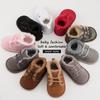 Novo Outono e Inverno Transfronteiriço Sapatos de Bebê e Criança Pequena, Sapatos de Bebê Quentes com Veludo, Solas de Borracha, Sapatos de Algodão Antiderrapantes para Bebê, Drop Shipping