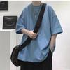Verano Nuevo Color Sólido Manga Corta Talla Grande para Hombre T Manga Cinco Puntos Moda Estudiantil Suelta Media Manga Talla Grande Plus T-shirt