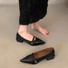Diseño de Estilo Casual Diario Punta Afilada Tacón Grueso Slip-On Tacones Altos 2025 Nuevo Versátil para Ir al Trabajo Zapatos de Boca Baja
