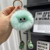 Lindo Conejo Rex de Peluche Llavero para Coche Colgante con Piernas Largas y Bolitas de Carbón Pequeñas, Adorno de Piel para Mochila de Bola de Felpa Regalo