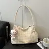 Nova Bolsa de Ombro Xadrez Doce Elegante de Alto Valor para Meninas, Bolsa de Braço Casual Simples Estilo Preguiçoso