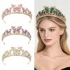 Corona de Novia Transfronteriza Aleación Pedrería Fiesta de Cumpleaños Tiara Princesa Accesorios para el Cabello de Niños Pedrería Tocados de Boda En Stock