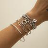 Pulsera de Aleación con Cierre de Bambú Twist Diseño Nicho Moda Femenina de Alta Gama Cadena Simple Dorada y Plateada Venta al por Mayor Venta Caliente