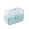 Caja de almacenamiento plegable de plástico multifuncional de tres capas, caja de herramientas transparente para el hogar con tapa, caja de medicamentos con compartimentos multicapa, venta al por mayor