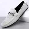 Mocasines de Otoño de Alta Gama para Hombre, Estilo Moderno, Transpirables, Antideslizantes, Mocasines de Cuero Genuino para Hombre, Suela Suave, Superficie Suave, Zapatos Casuales