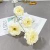 Flores artificiales 4 cabezas platycodon grandiflorum camelia ceremonia de boda salón de bodas fila de flores guía de camino arreglo floral pick decoración floral suave alta flor